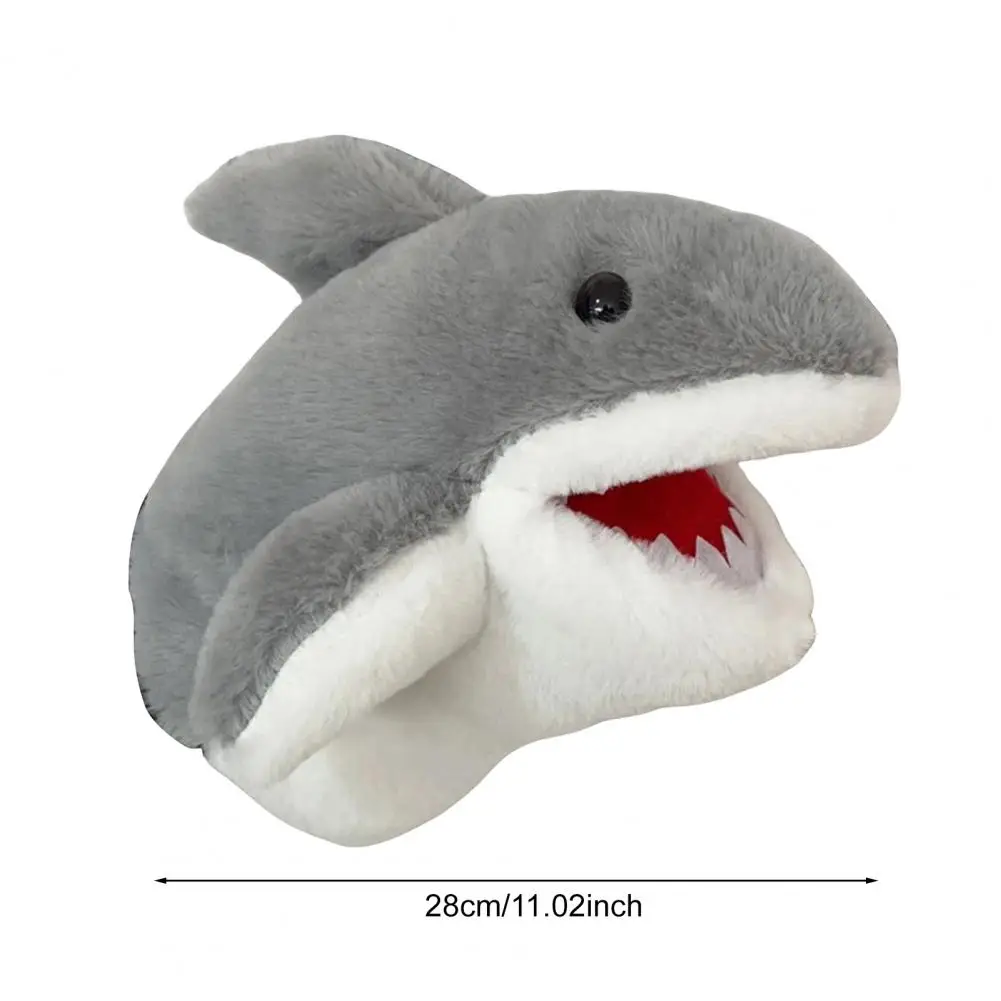 11" Shark Hand Puppet Stuffed Ocean Animals Hand Puppet with Moveable Mouth Soft Plush Shark Toy for Kids Role Play Teaching Toy