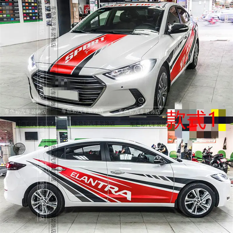 

New Car Stickers Vinyl Body Modified Car Decals FOR Hyundai ELANTRA Veloster Elantra EV Elantra Fashion Decor TRD Car Film