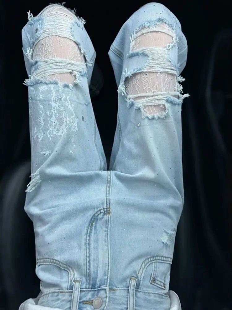 

Джинсы Прямые женские брюки Женские широкие джинсы Качественная текстура материала Женская джинсовая мода Удобная прочная одежда