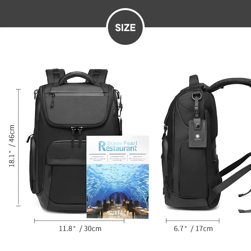 Men Backpack Large Capacity Waterproof Backpacks 15.6 inch Laptop Backpack Outdoor Travel Multifunction Business Male School Bag