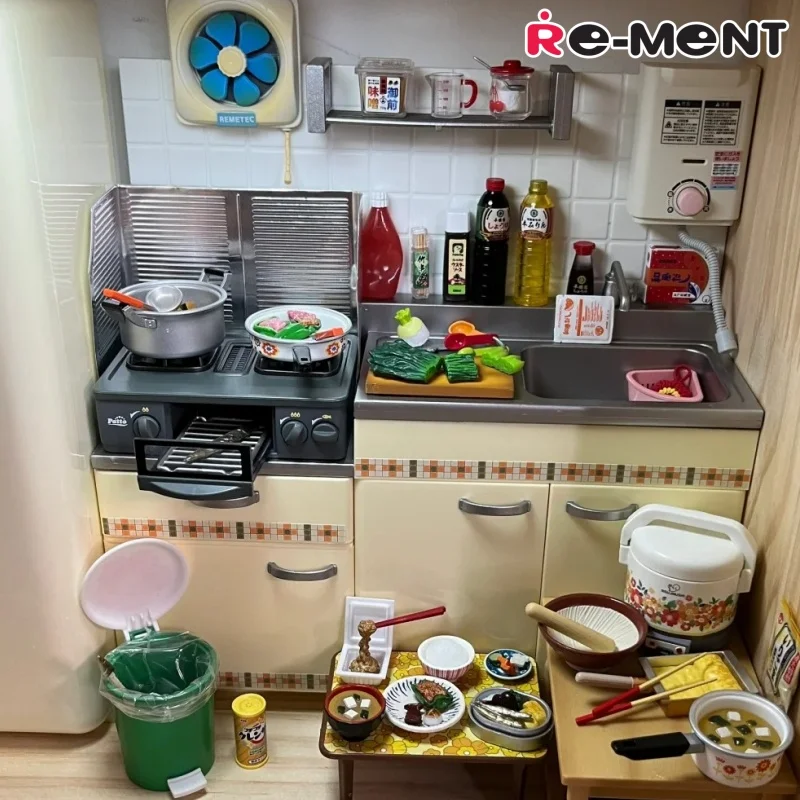 Original Genuine Re-Ment Puchi Sample Series Home-Cooked Meals Miniature Scene Prop Decoration Supplies Birthday Gift Toy