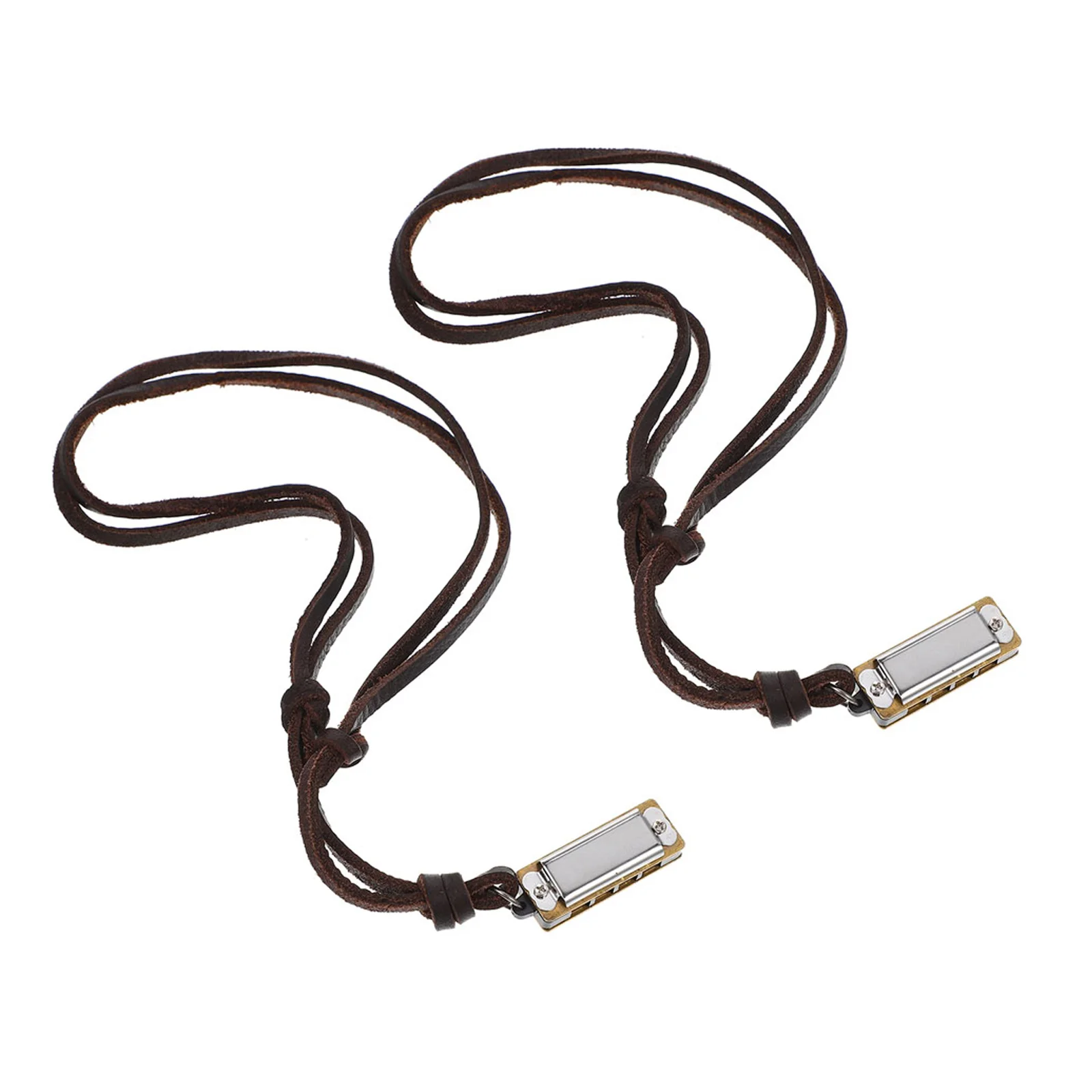 

2 Pcs Necklaces Harmonica Jewelry Inspired Pendant Instrument Holder Mens Charm Childrens