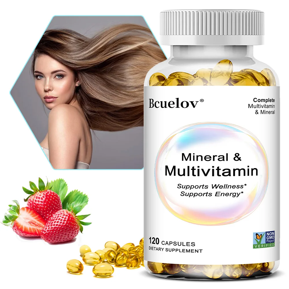 Multivitamin Mineral Capsules with D3, K2, Biotin & Zinc, Supports Energy, Immunity, Brain, Digestive, Eye Hair Skin Nail Health
