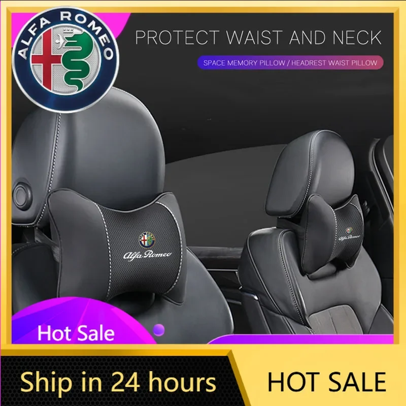 

Car Stickers For Alfa Romeo 1Pcs Car Seat Headrest Neck Pillow Auto Interior Accessories For Alfa Romeo Giulietta GT 159 147 156