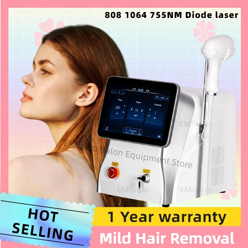 

755 1064 808nm Portable Laser Hair Removal Machine 1 Handle Permanently ice Diode Laser Hair Removal Machine White