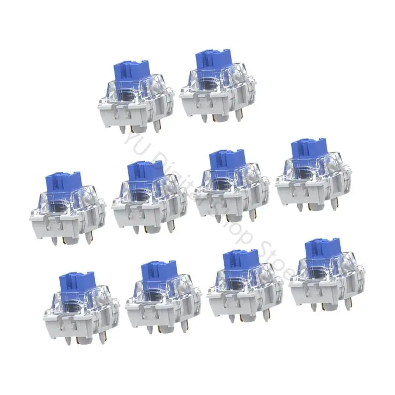 96BA V2 Tastaturschaltermodul für DIY-Reparatur mit transparentem Gehäuse und blauem Stiel – Detail 7