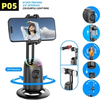 Gimbal AI Smart  360° Stabilizer for Mobile Phone Follow Selfie Stand With Lights Face Tracking Desktop Gimbal For Cellphone