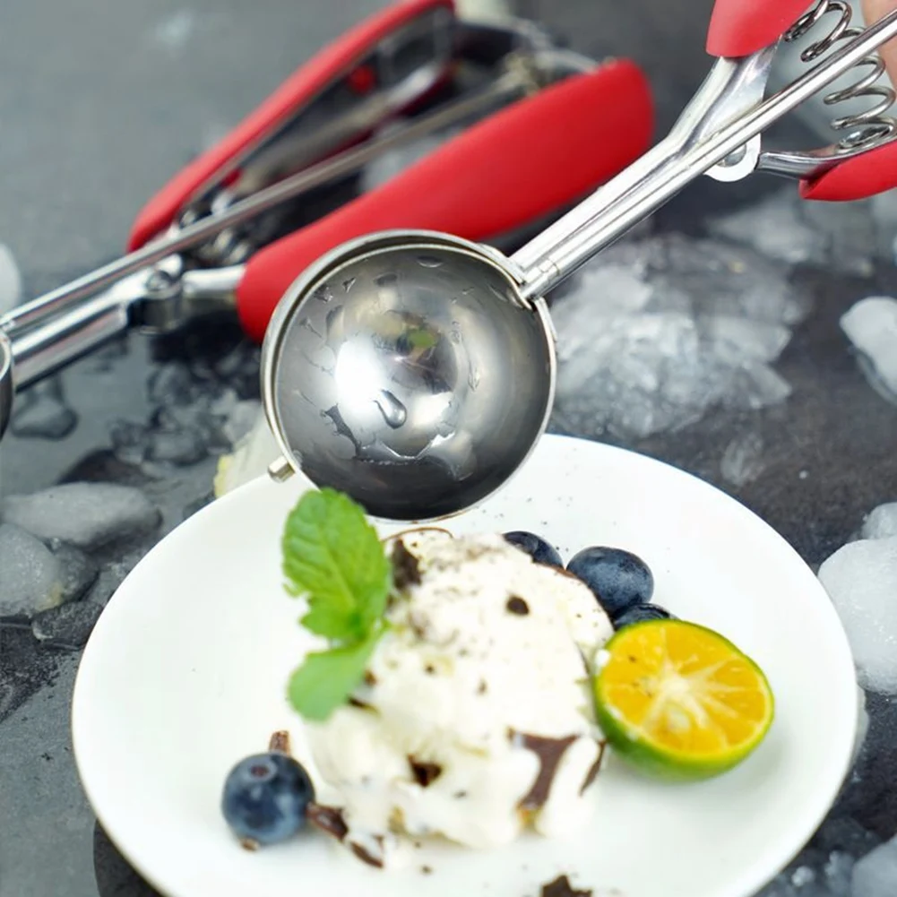 SOFT-Ice Cream Scoop Cookie Ball Stainless Ice Cream Ball Spoon Fruits Ball Mash Potato Scooper Kitchen Tool