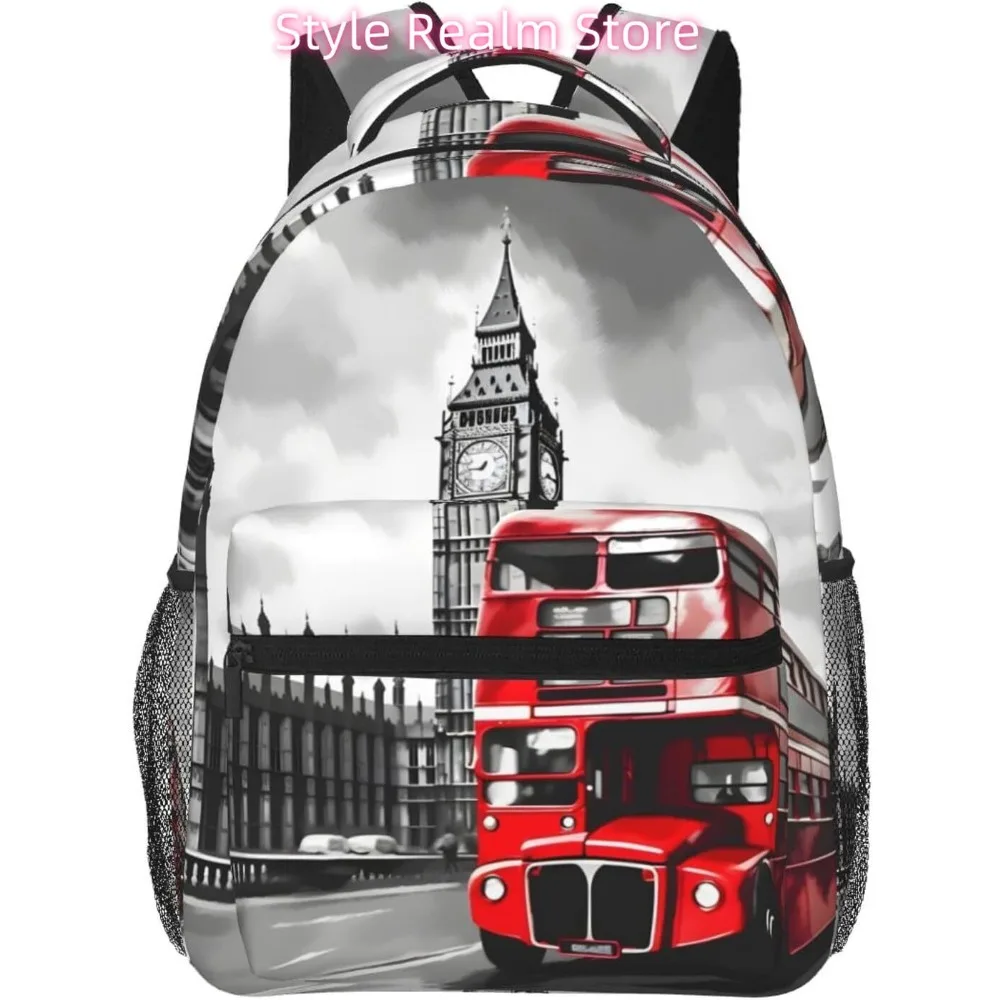 

Легкий рюкзак для ноутбука London Street Scene, легкий многоцелевой дорожный повседневный рюкзак унисекс, студенческие рюкзаки для мужчин