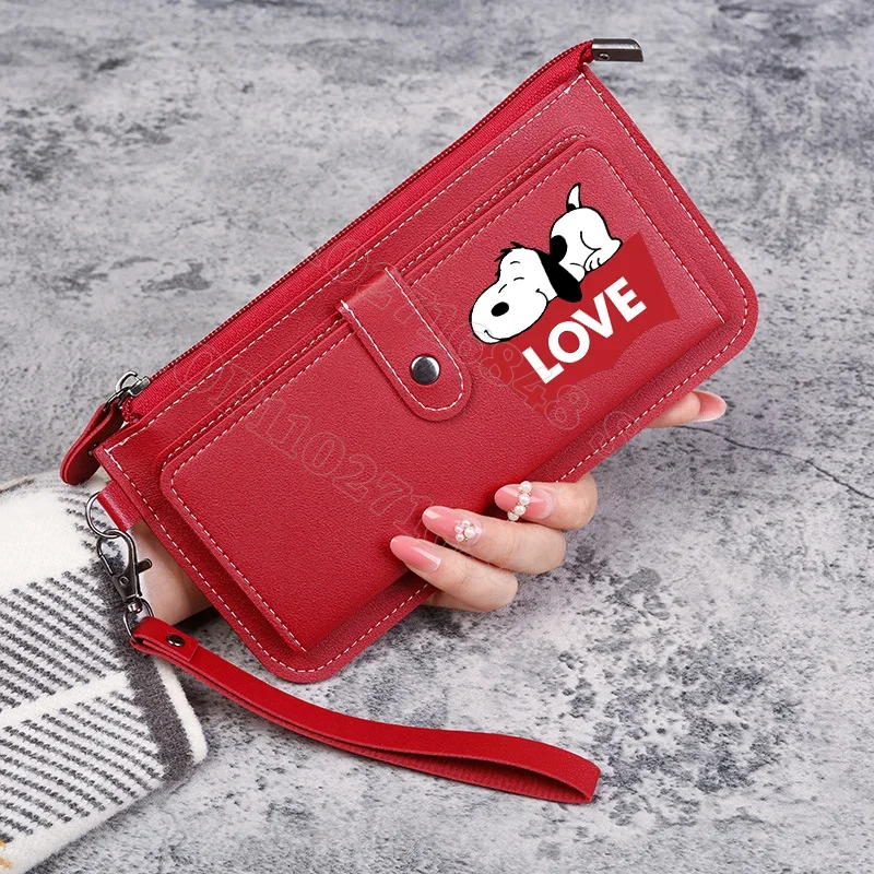 New Snoopy Women Wallets Cute Purses Cartoon Anime Graphic Print Purse Large Capacity Portable Kawaii Wallet Birthday Party Gift