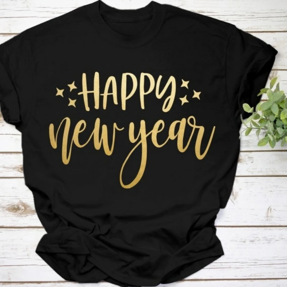 Happy New Year Shirt Hello 2026 Shirt New Year Crew Shirt GoodBye 2025 Fashion Streetwear O-neck Short-sleeve Cotton Tops