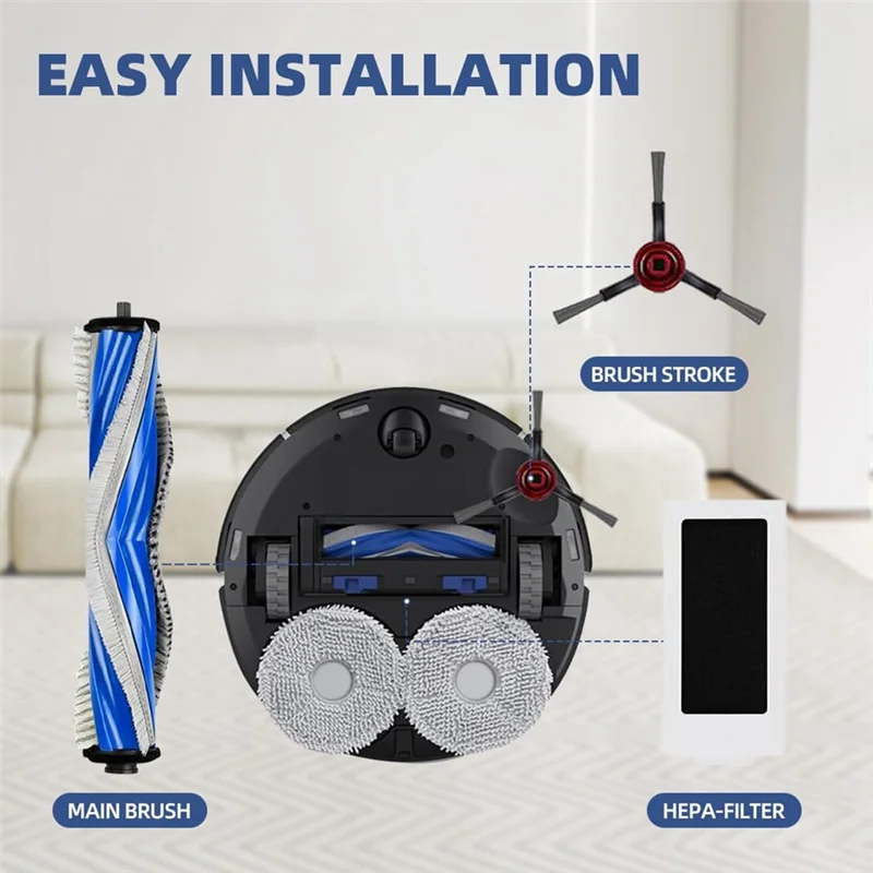 ABBK-Ecovacs Deebot T30 Omni용, T30 Pro Omni용 메인 사이드 브러시 Hepa 필터, T30 Pro Max, 교체 부품