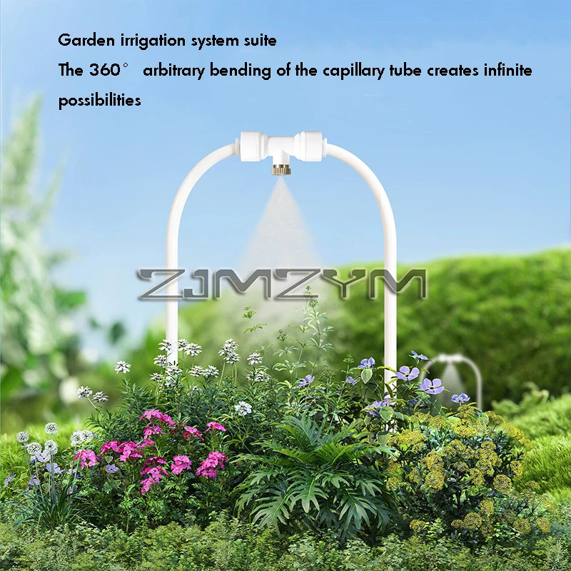 6m/8m/12m/15m/18m/23m Outdoor Spray Cooling Atomization Set Mist Garden Hose Spray Kit Fog Misting System Irrigation Sprinkler