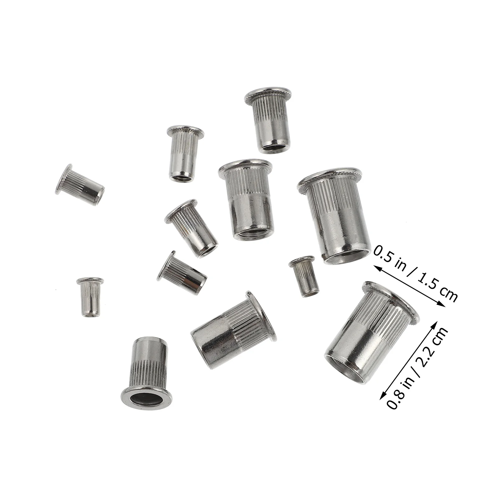 

165Pcs Stainless Steel Rivet Nuts Assortment Flat Head Blind Threaded Inserts Multipurpose Repair Fasteners Rivet Nut Set