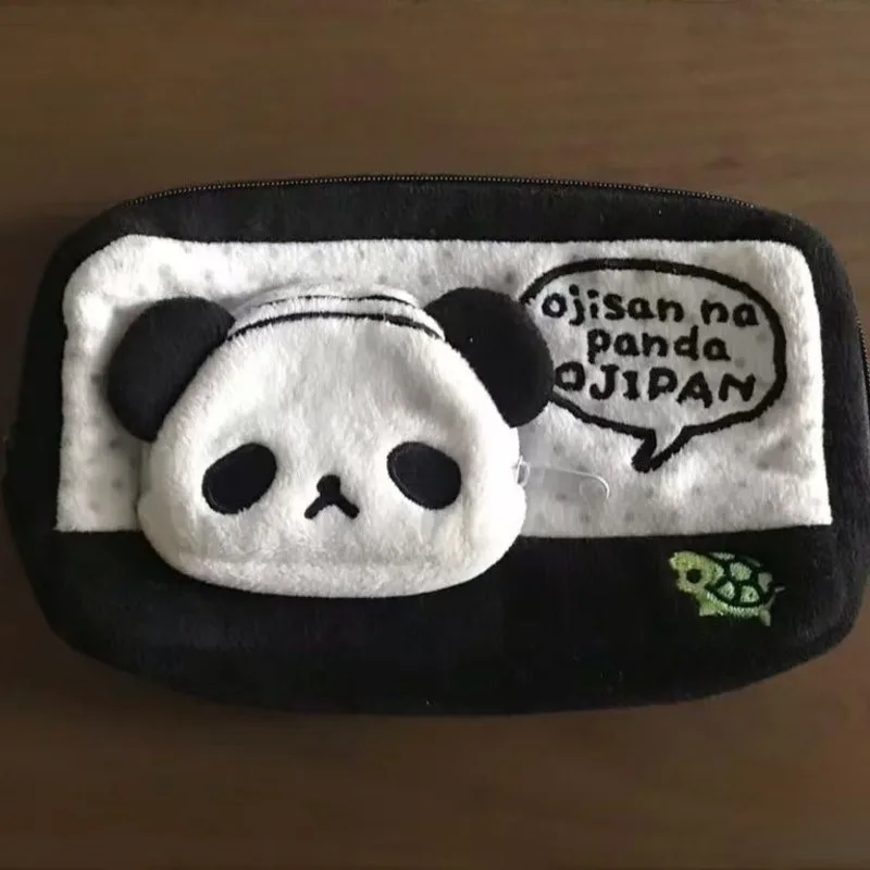 

Panda High-aesthetic Pencil Case Cute Embroidered Panda Head Makeup Bag Stylish Black And White Color-matched Coin Purse New Bag