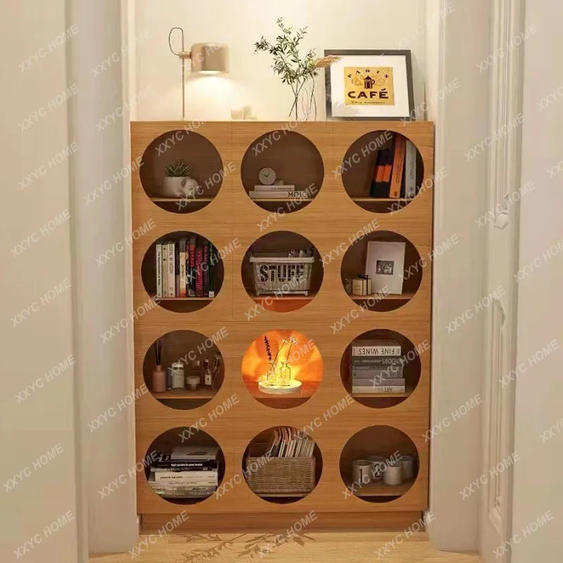 

LBookcase Bookshelf Simple Modern Entrance Storage Cabinet Display Locker Small apartment multi-grid