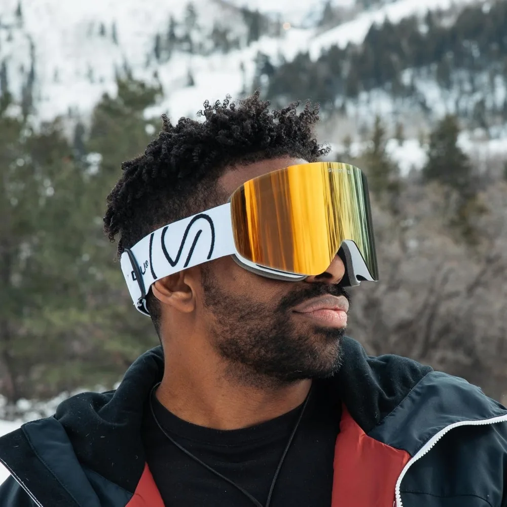 Occhiali da sci da snowboard antiappannamento regolabili con protezione UV400 al 100% e lenti intercambiabili per uomo e donna
