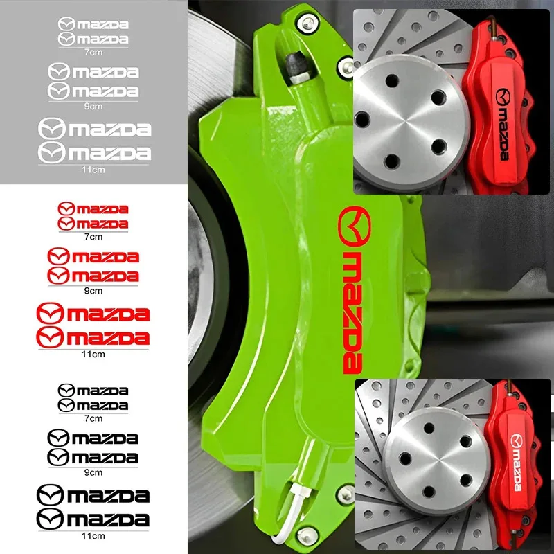 6Pcs Car Brake Caliper Vinyl Stickers Wheel Decals for Mazda MS Speed Atenza 3 CX4 Axela 2 MX5 CX7 CX5 CX9 323 RX8 626 CX30 Bt50
