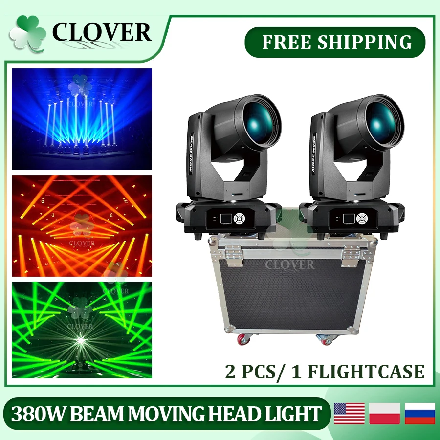 

0 Tax 2Pcs 380w Beam Moving Head Light With 1 Flycase 20R Stage DJ Club Party KTV Club For DJ Disco Concert Wedding Spot Light