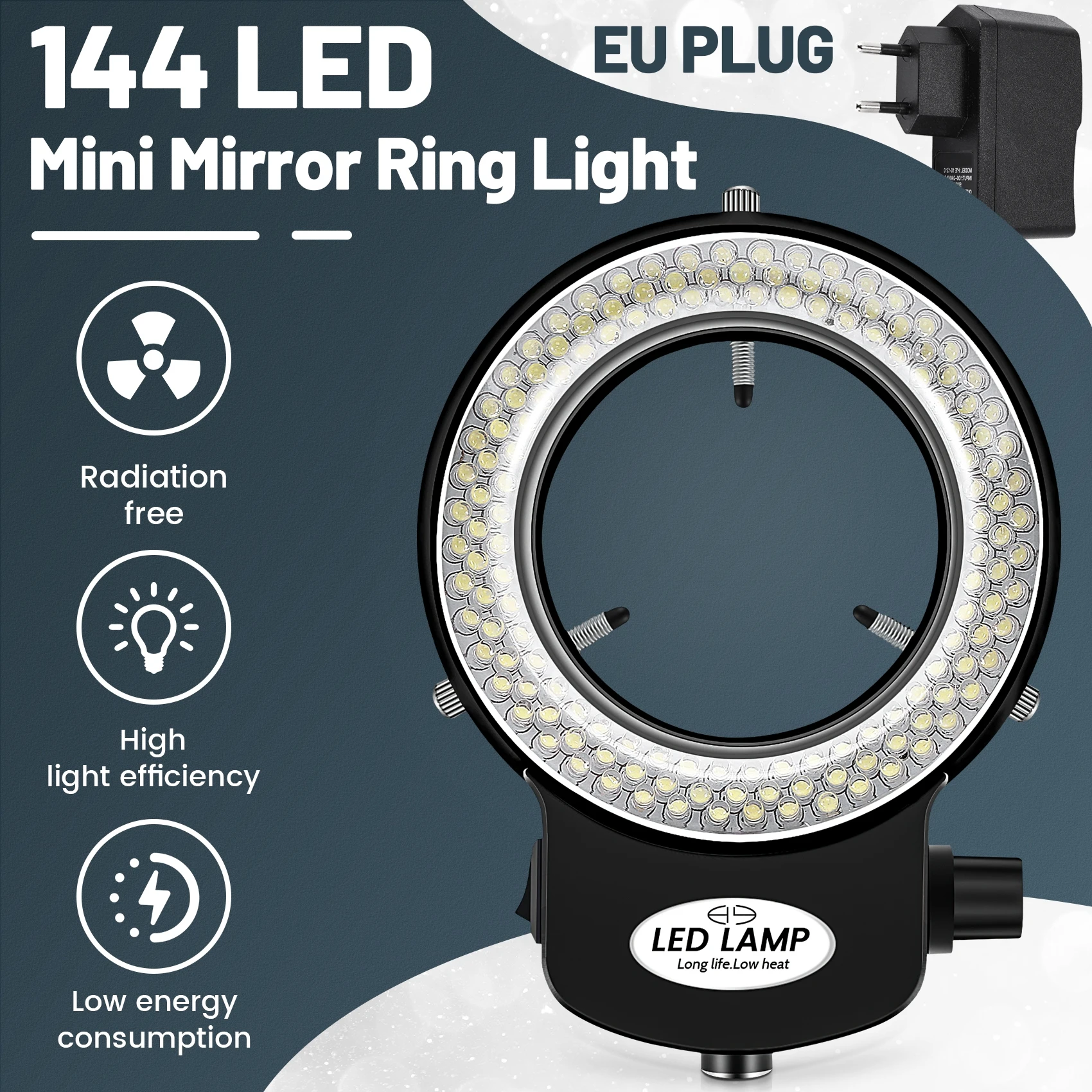 Anneau Lumineux 144 LED Réglable pour Mini-Lunette, Lampe 0 - 100%