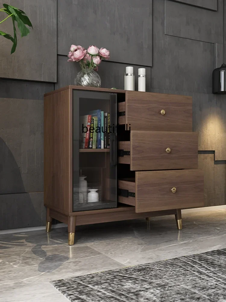 

1184Living Room Bedroom Light Luxury Chest of Drawers with Door Storage Cabinet Sofa Side Cabinet Locker