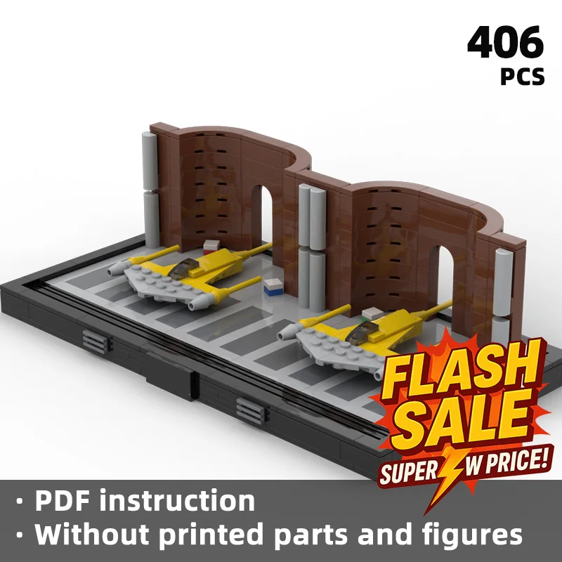 

Mini Sci-fi Base building block Small scene Star movie Wind Spaceship docking station Building Block