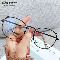 New Nearsighted Glasses Women Cute Cat Ear Myopia Glasses Student Computer Alloy Metal Frame Goggles Anti Blue Light Eyeglasses