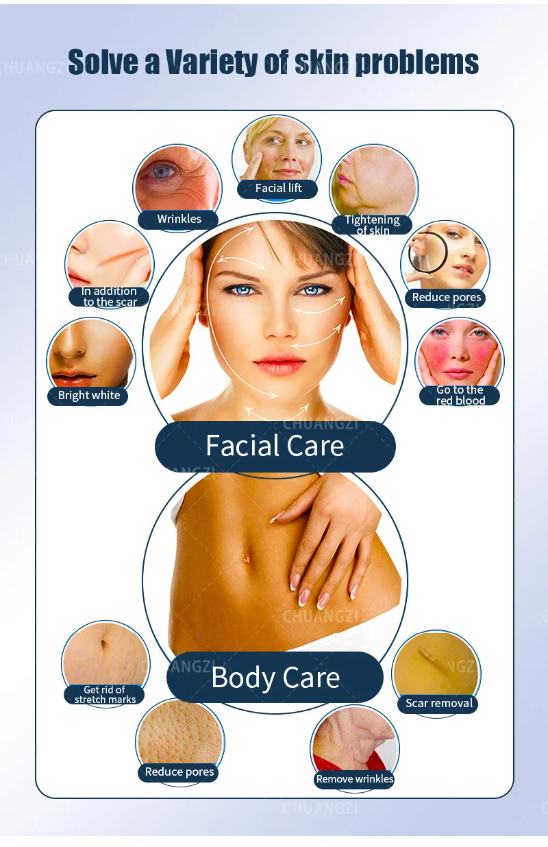 2 In 1 Gold RF Microneedle Machine, Fractional Radiofrequency Microneedling Device for Acne Scar Removal, Stretch Mark Reduction
