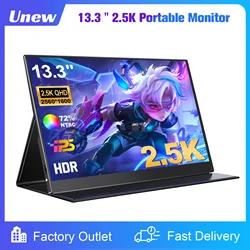 2.5K Portable Monitor 13.3” 2560x1600 External Display 16:10 Second Monitor Screen Type-C HDMI for Xbox Switch PS Phone