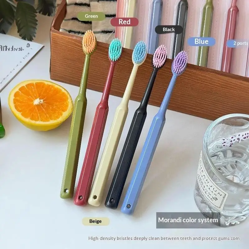 5Pcs Wide Head Soft Bristle Toothbrush Fine Gentle Bristles Oral Cleaning Tooth Brush For Family Travel Daily Teeth Care Use
