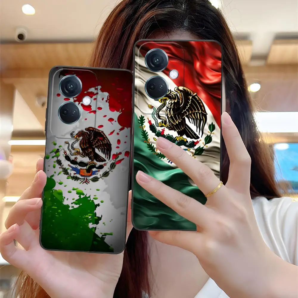 Casing Handphone Motif Bendera Meksiko untuk OPPO Reno 14 13 12 11 10 9 8 7 6 5 F T Pro 5G, Cetak Warna-warni, Mewah, Cantik