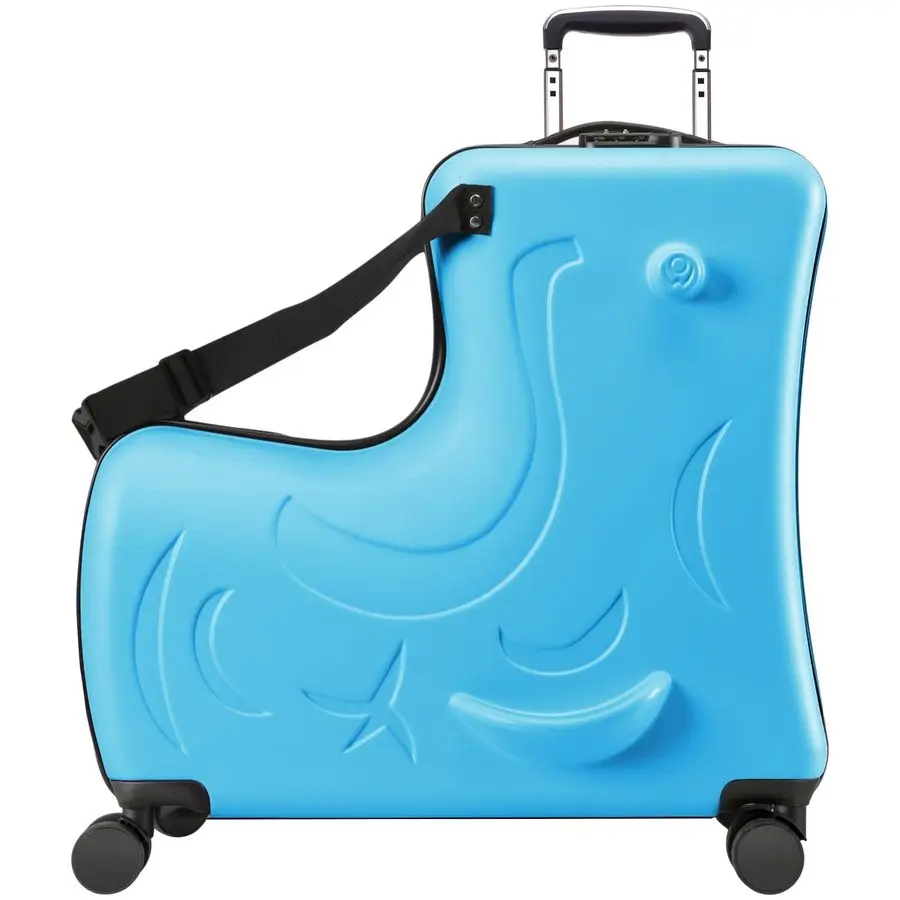 

RideOn Suitcase, Hardside Rolling Luggage with 4 Spinner Wheels, Seat amp Safety Belt, Toddler CarryOn for Boys amp Girls Ages 2