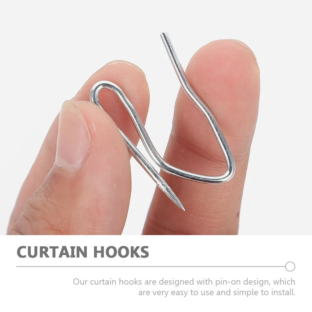 

58Pcs Metal Curtain Hooks Pin-on Drapery Hooks Rust-Resistant Stainless Steel for Shower and Window Curtains Curtain Hook Pin