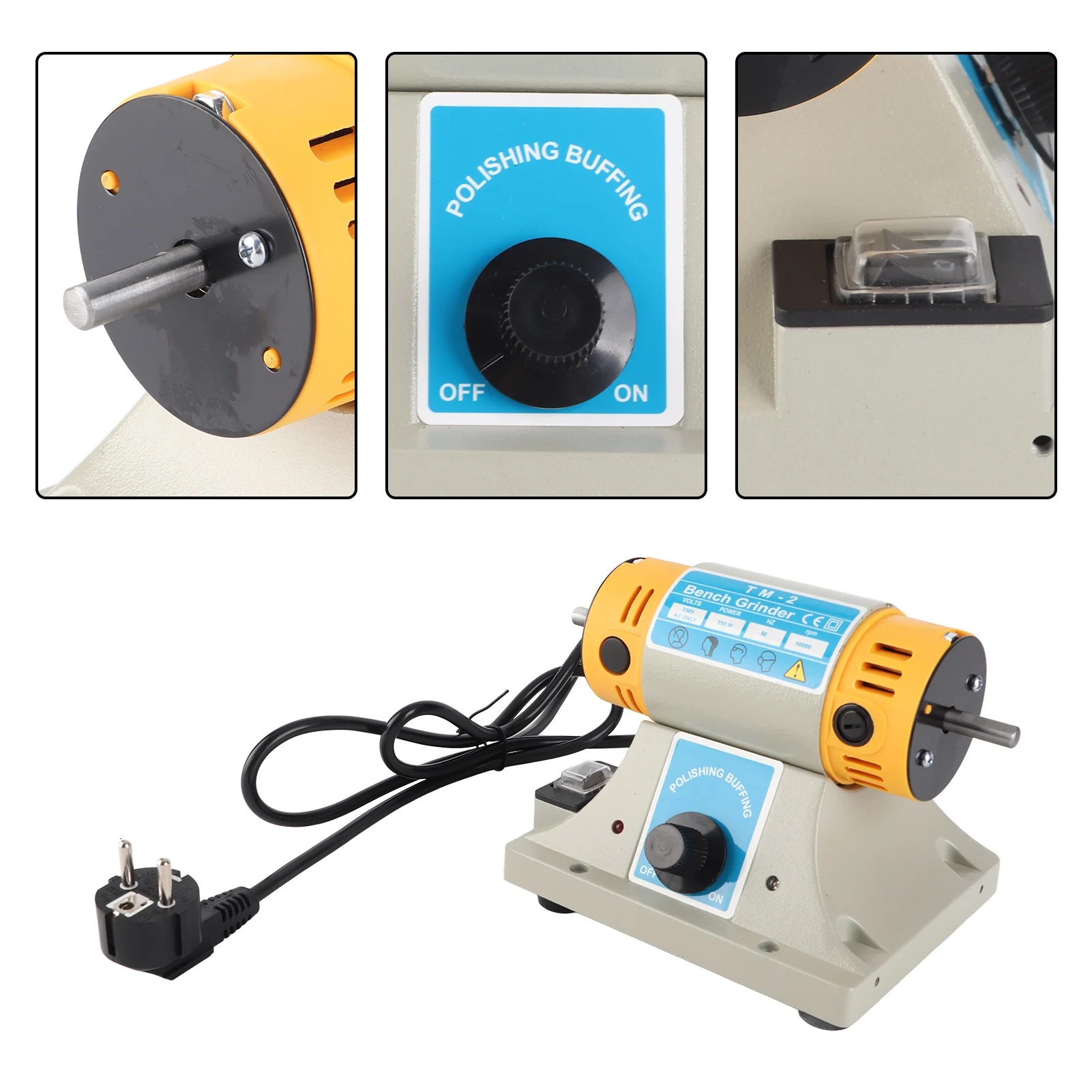 Meuleuse électrique 350W, Machine à polir pour bijoux, moteur de tour dentaire