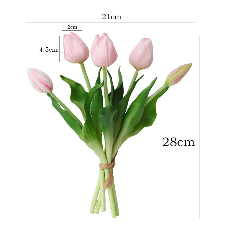 10 Stück Künstliche Latex-Tulpen Brautstrauß Hochzeitsdekoration Echt Aussehende Tulpenblumen Heimtischdekoration Party Blumenarrangement – Detail 3
