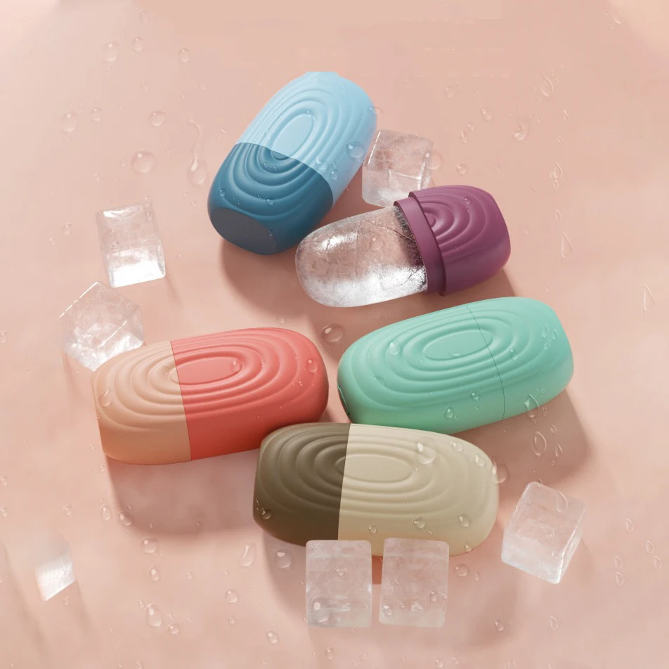 Rullo per il viso con ghiaccio in silicone, lifting di bellezza, palla di ghiaccio, massaggiatore per il viso, contorno occhi, trattamento del viso, riduce l'acne, strumento per la cura della pelle