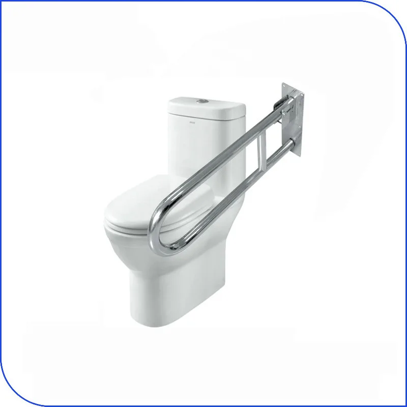 Toilet Bathing Safety Armrest U-shaped Toilet Armrest Wall Mounted Upflip Storage Armrest