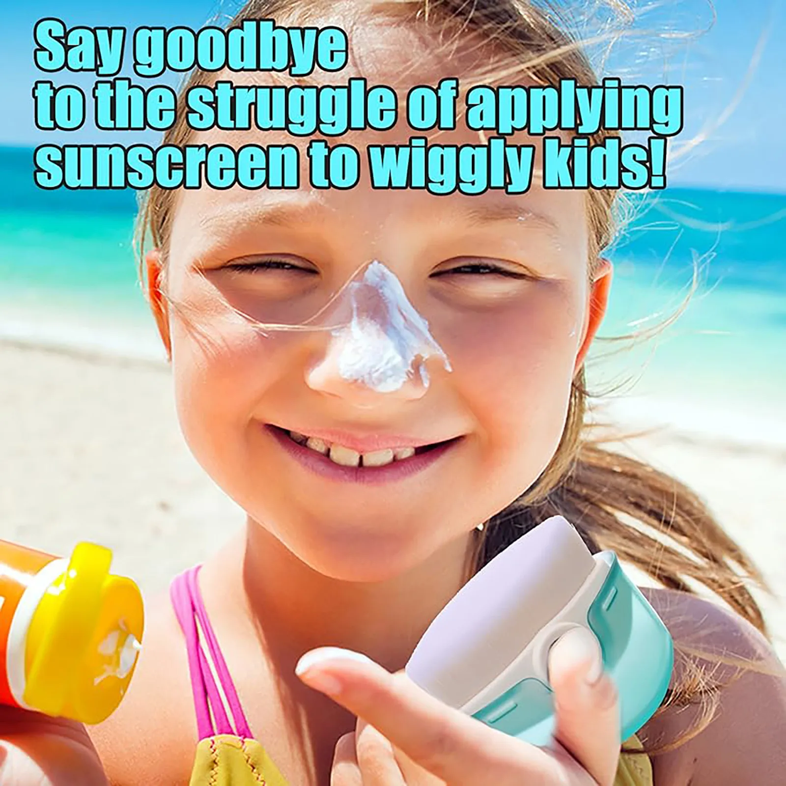 Sunscreen Applicator Sunblock Buddy Brush  With Protective Caps Sun Lotion Applicator Tanning Cream Makeup Brush Gift for Kids