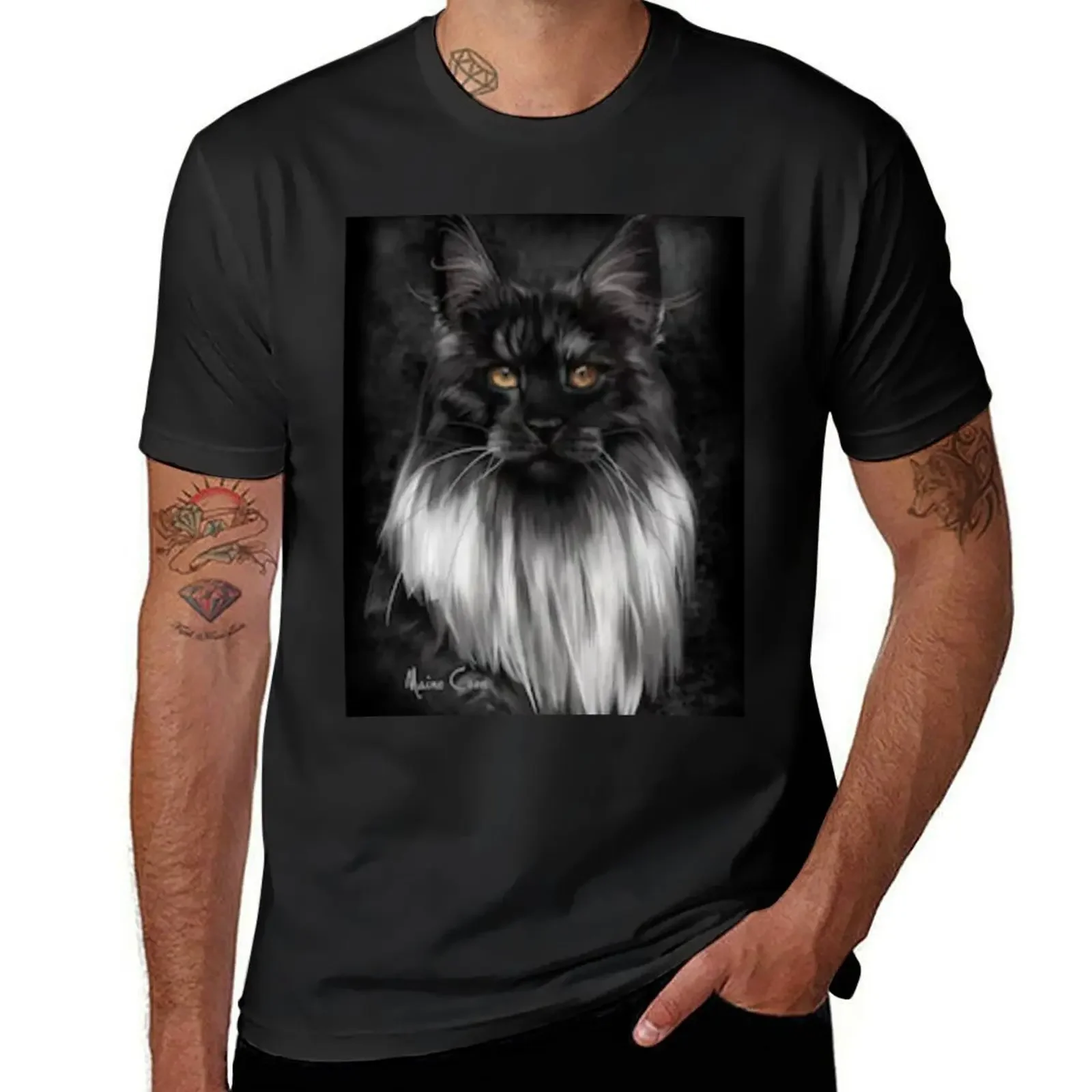 maine coon T-Shirt anime t shirts blue archive sweat shirts, men