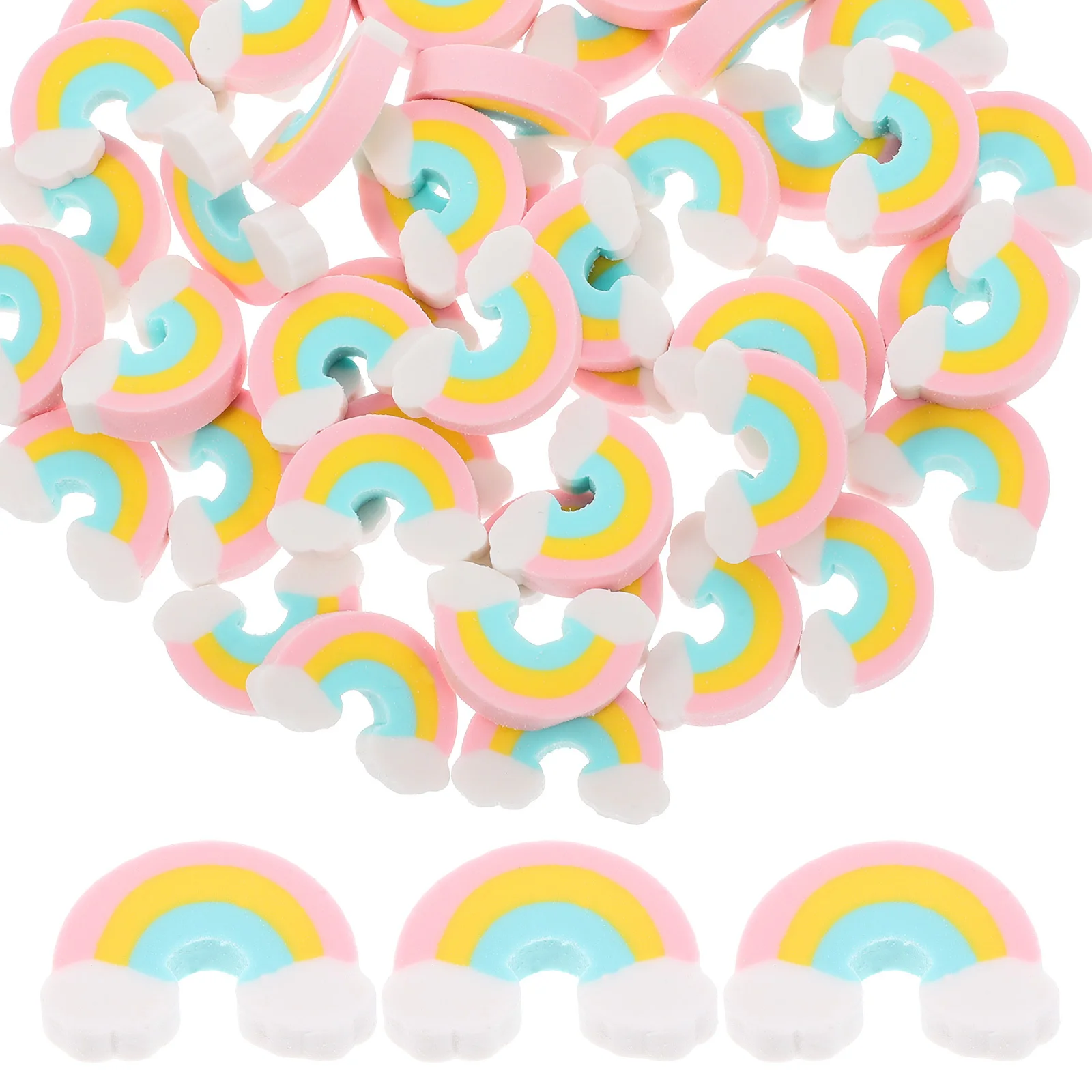 50 قطعة محايات قوس قزح لطيف صغير للمدرسة القرطاسية الفن الطلاب قلم رصاص رسم اللوحة ممحاة لوازم السائبة الفصول الدراسية