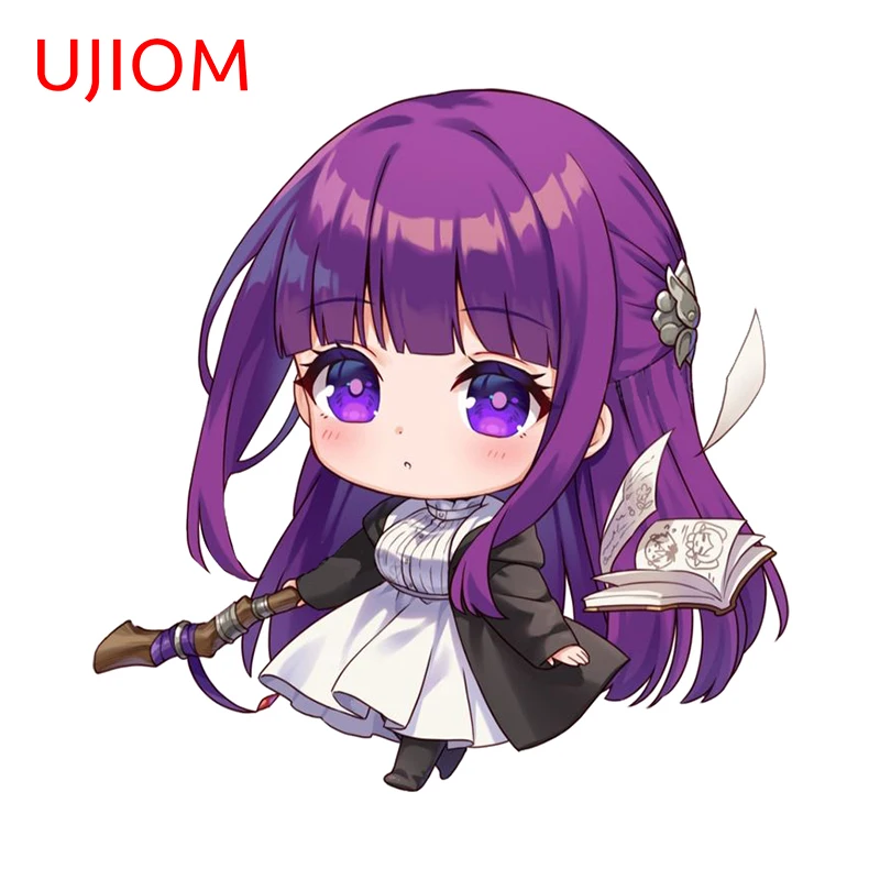 UJIOM 13cm × 12.9cm Chibi Fern Anime Wall Stickers Lovely Amusing Vestibule Laptop Decals Scratch Proof Kids Room Posters