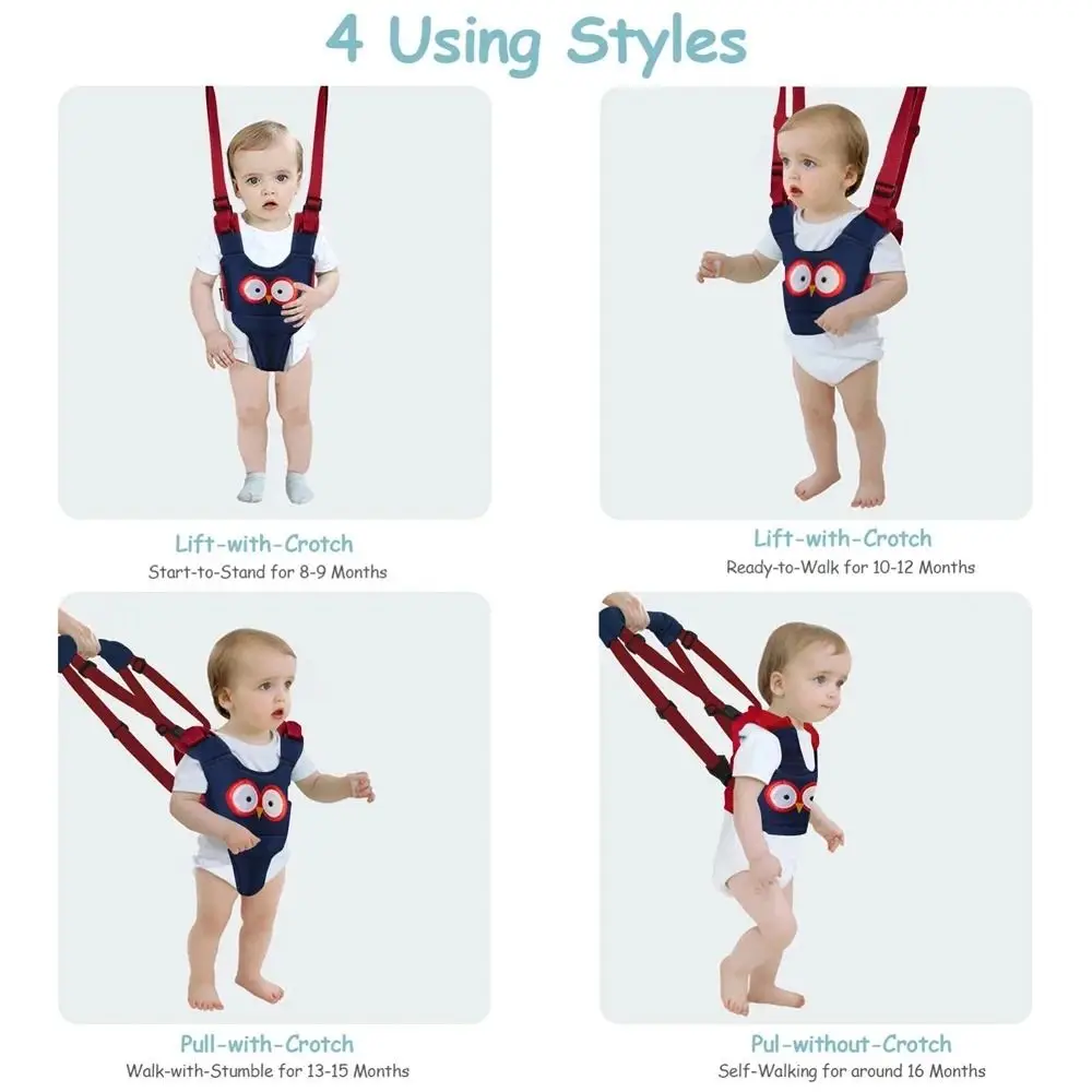 Safety Infant Walker Harness Breathable Adjustable Learning Walk Support Assist Trainer Non-slip Handheld Toddler Assistant Belt