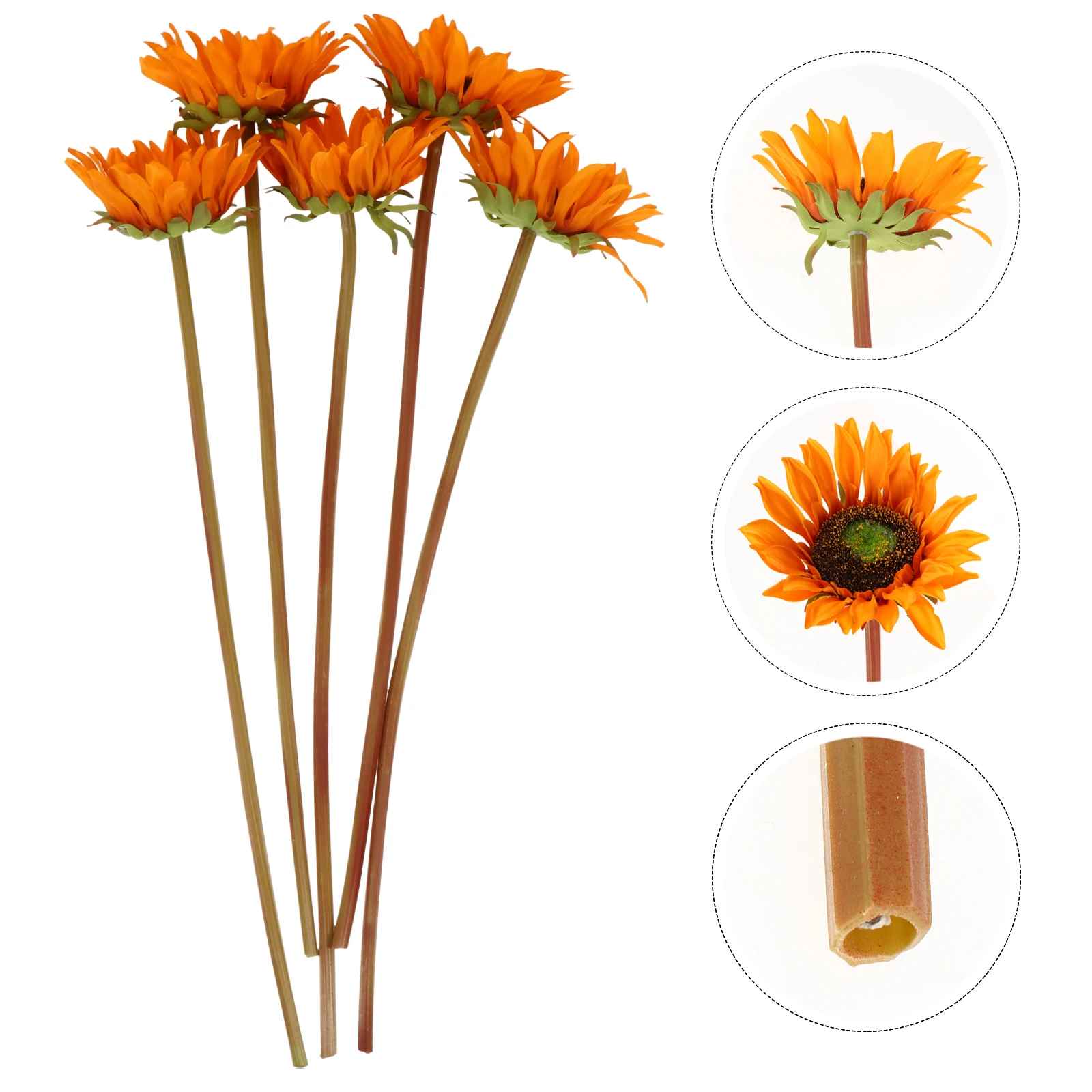 

5 Pcs Artificial Flower Faux Silk Flowers Arrangement Fake Chrysanthemum Bouquet for Decoration Floral