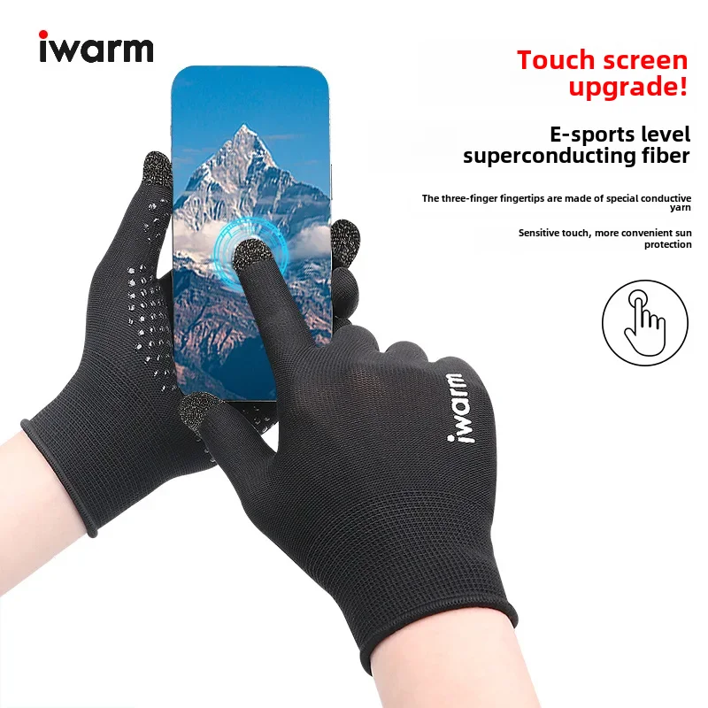 Iwarm Ciepłe rękawice przeciwsłoneczne dla mężczyzn Kobiety Outdoor Summer Anti Uv Zapobiegają antypoślizgowi Rękawice jeździeckie z ekranem