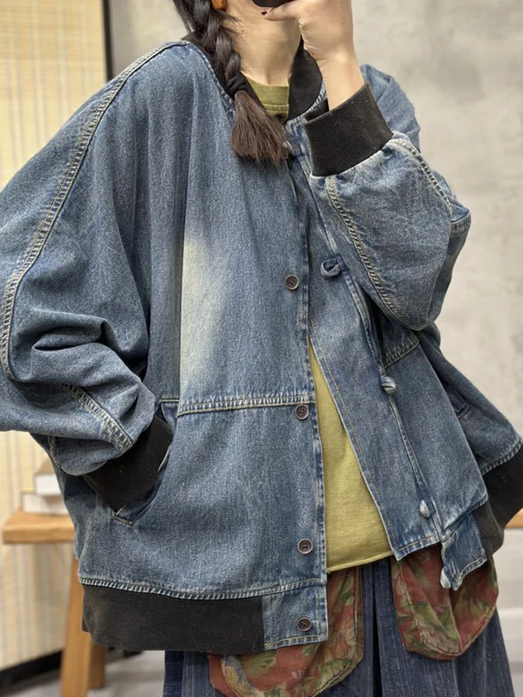 Max LuLu Design 2024 Womens Autumn Fashion Leisure Vintage Denim Coats Classic Loose Punk Jackets British Luxury Patchwork Coats