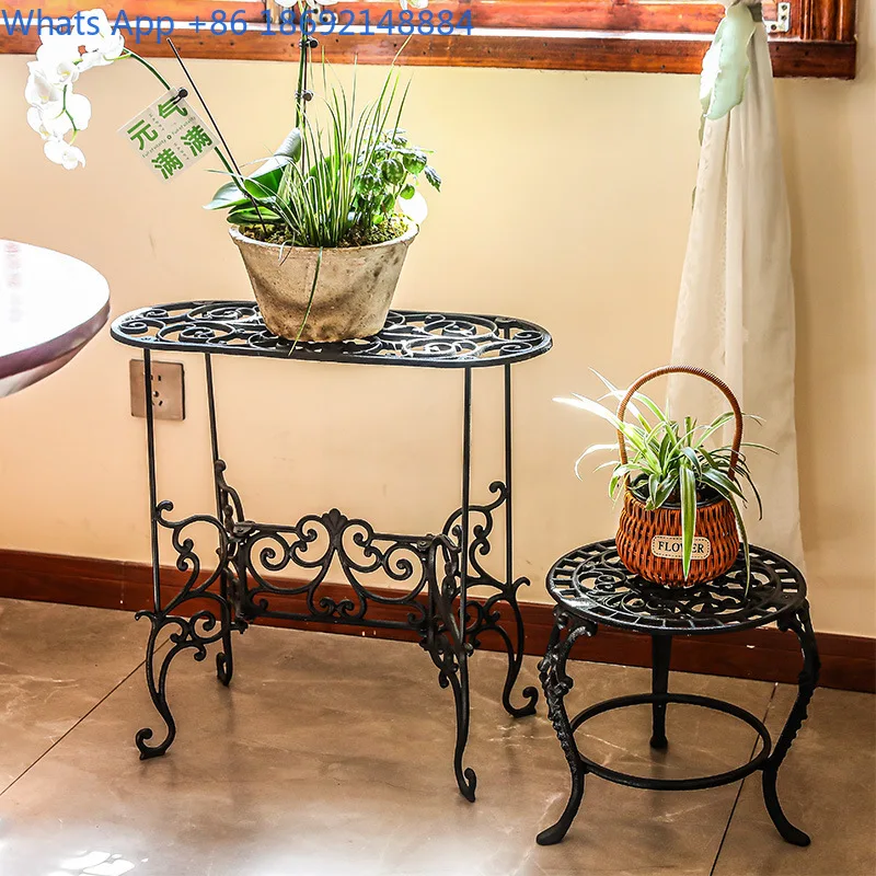 

Новый Европейский Стиль Чугунная Подставка Для Цветов Полка Крытый Балкон Гостиная Отель Сад Двор Офис Пол Орнамент