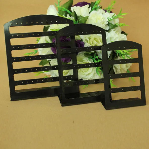 

36Pairs Earring Display Stand Rack Holder Organizer Plastic 72 Holes 6 Tier Black Desk Mounted Jewelry Display for Home Store