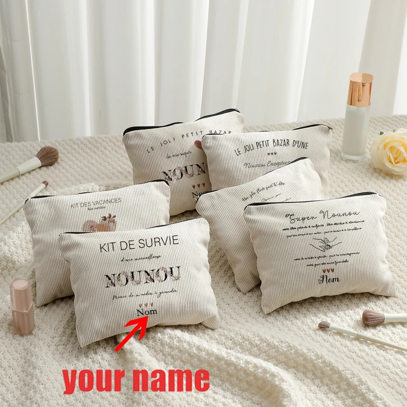 Thank You Babysitter Personalized Toiletry Pouch Customized Travel Cosmetic Bag Gift for Exceptional Nanny Caregiver Essentials
