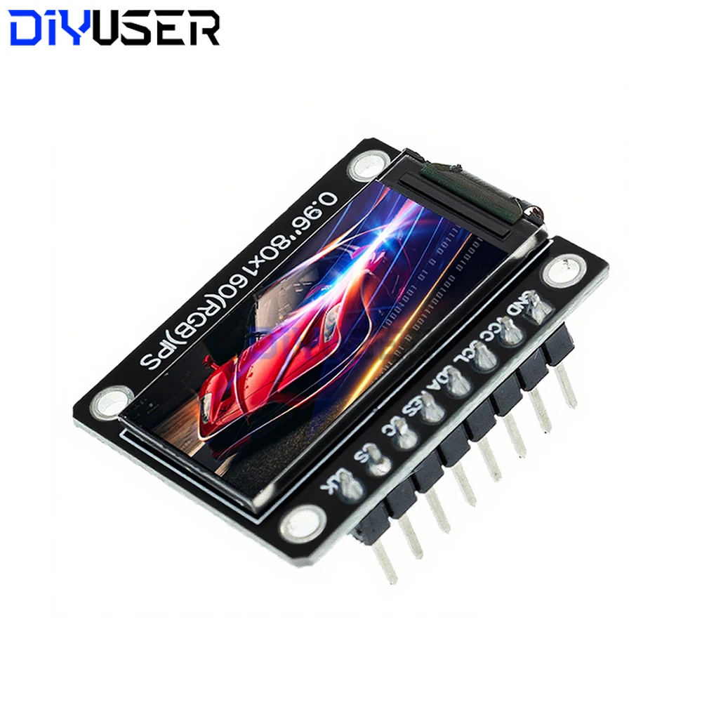 Módulo LCD colorido IPS 7P SPI HD 65K de 0,96 / 1,3 polegadas ST7735 Drive IC 80 * 160 (não OLED) para Arduino