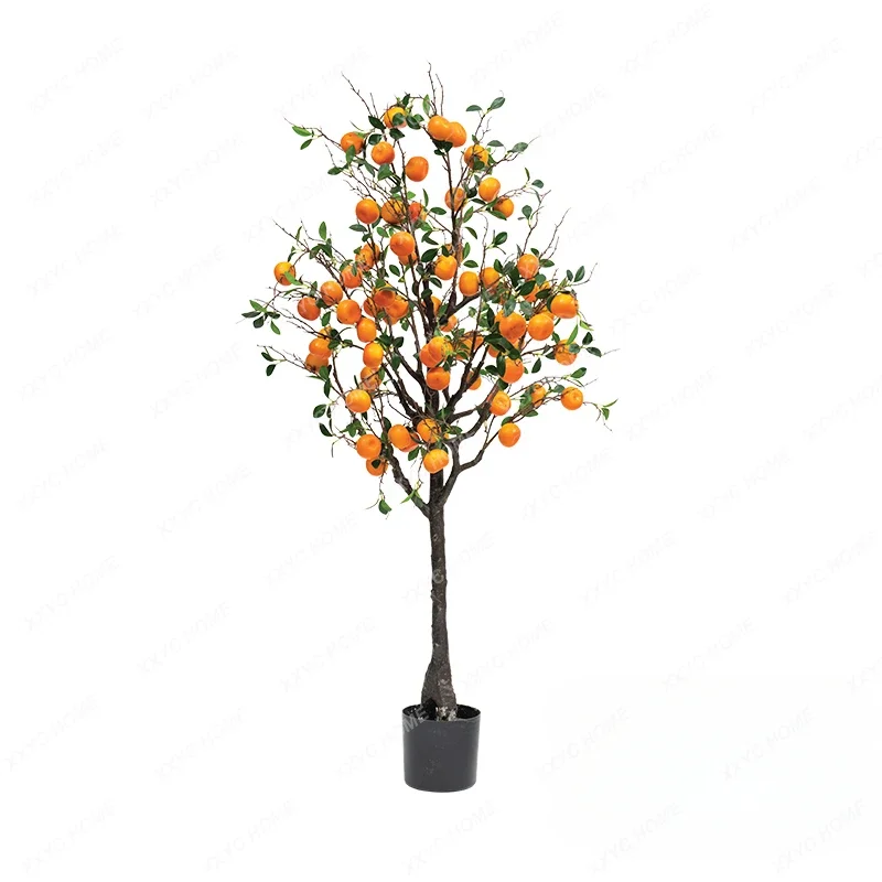 

Large Simulation Orange Fruit Tree Fake Trees Floor Bonsai Indoor Living Room Decoration Ornaments